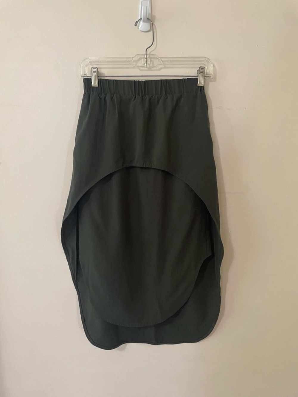 COS Dark Forest Green Asymmetrical Apron Layered High-Low Skirt